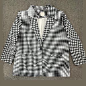 Vintage‎ Bedford Fair Lifestyles Checkered Blazer Jacket 18W Lined Made in USA